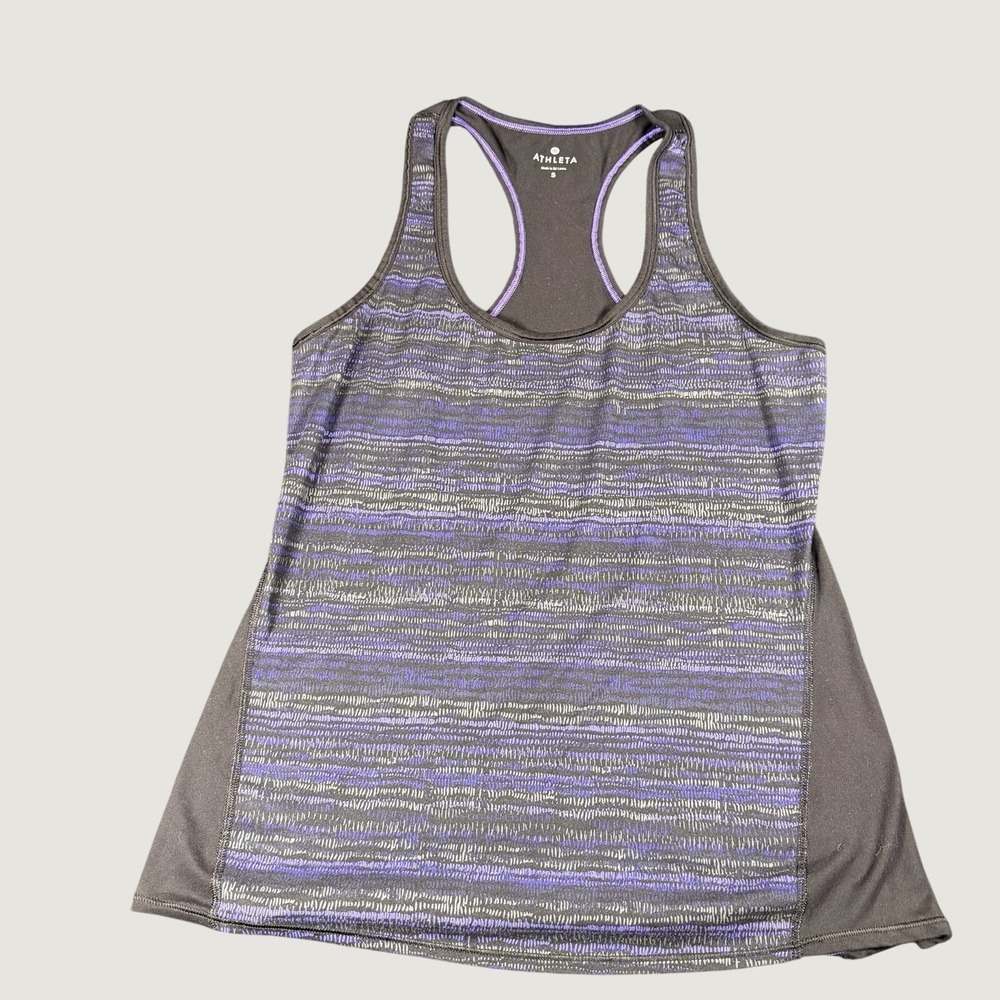 Athleta Women's Size Small Purple And Grey And Black Workout Tank top